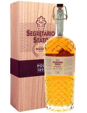 Whisky Poli Jacopo Segretario di Stato - Affinato in Botti di Amarone -  Cassetta Legno - 0,70 lt.