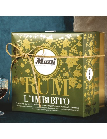 Panettone Muzzi L' Imbibito con Uvetta e Gocce di Cioccolato inbevuto in una Bagna al Rum - 1 kg. ( NON DISPONIBILE )